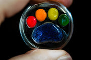 Rainbow's Bridge Paw Print Touch Stones with Infused Cremation Ashes